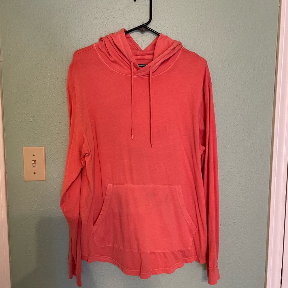 T shirt hoodie. Pink/red/orange in color. Size large. Original Use brand.
